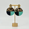 Load image into Gallery viewer, fur and aqua earrings, aqua and fur earrings, Light weight fur earrings. 